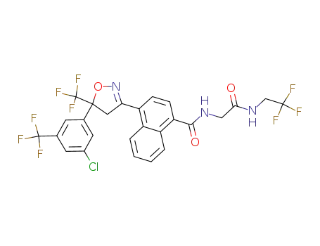 4-[5-[3-chloro-5-(trifluoromethyl)phenyl]-4,5-dihydro-5-(trifluoromethyl)-3-isoxazolyl]-N-[2-oxo-2-[(2,2,2-trifluoroethyl)amino]ethyl]-1-naphthalenecarboxamide